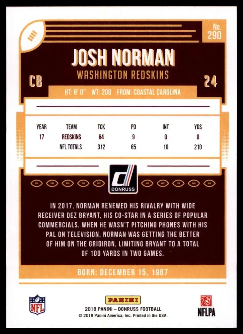 2018 Panini Donruss - Josh Norman #290