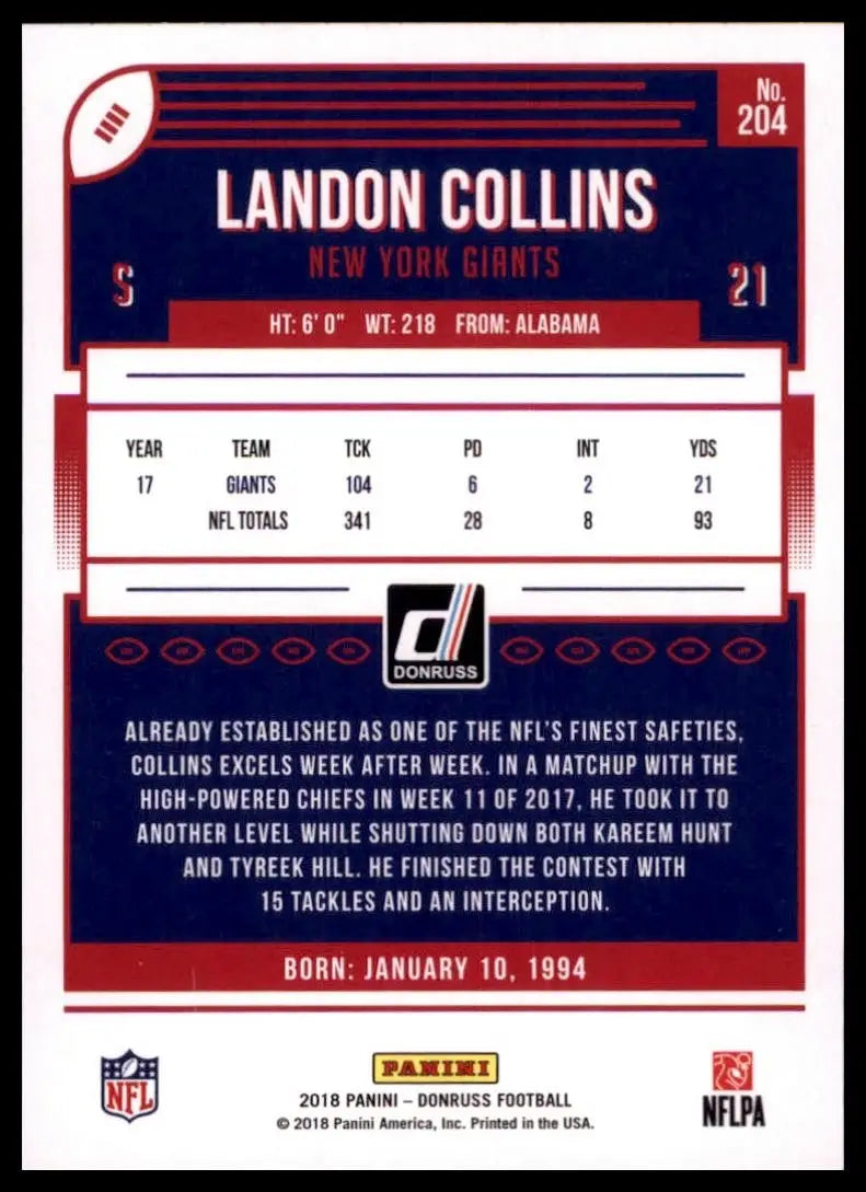 2018 Panini Donruss - Landon Collins #204