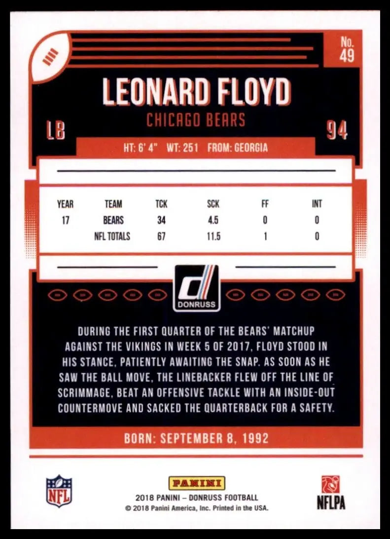 2018 Panini Donruss - Leonard Floyd #49