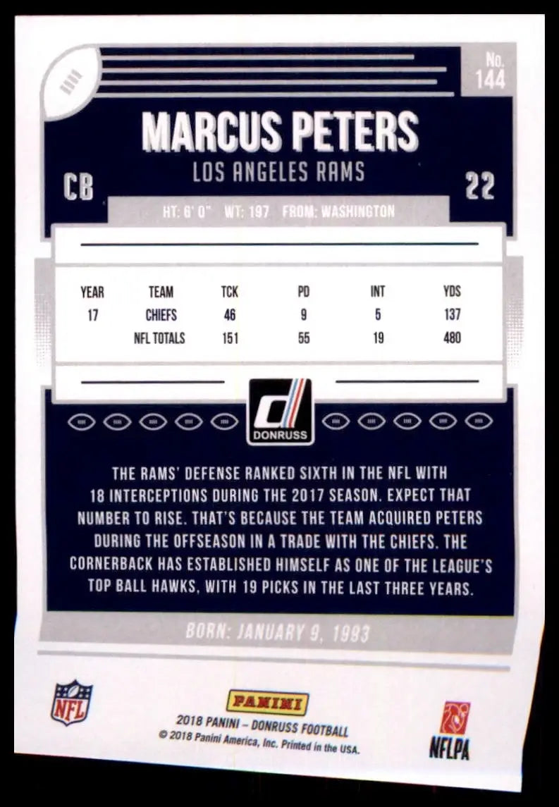 2018 Panini Donruss - Marcus Peters #144