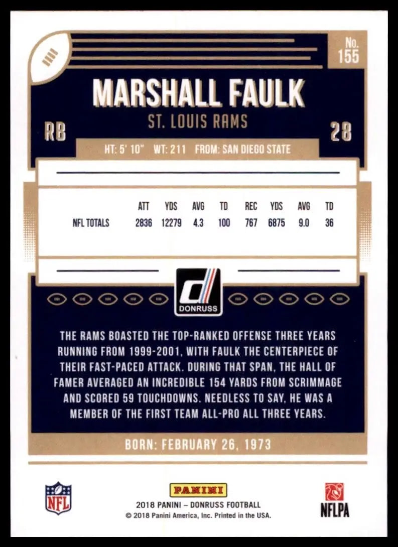 2018 Panini Donruss - Marshall Faulk #155