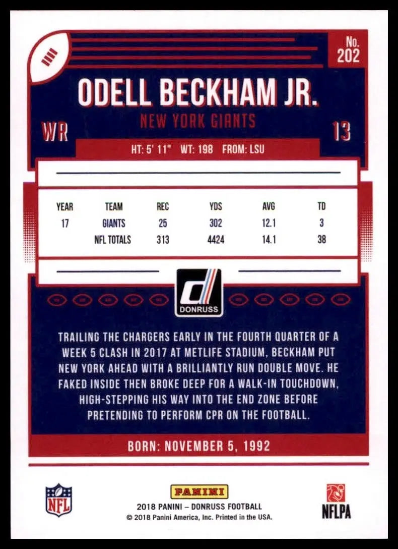 2018 Panini Donruss - Odell Beckham Jr. #202