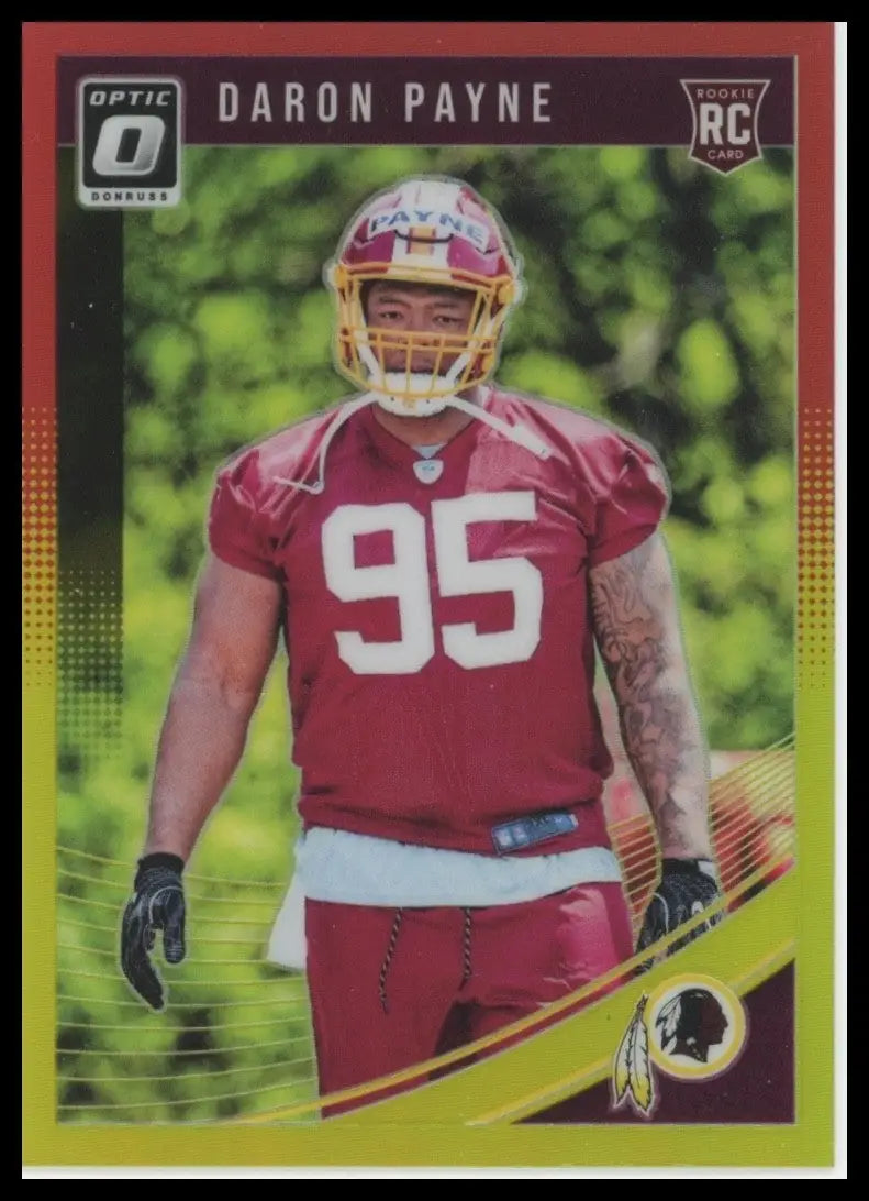 2018 Panini Donruss Optic Red and Yellow Daron Payne Rookie #105 Washington Card