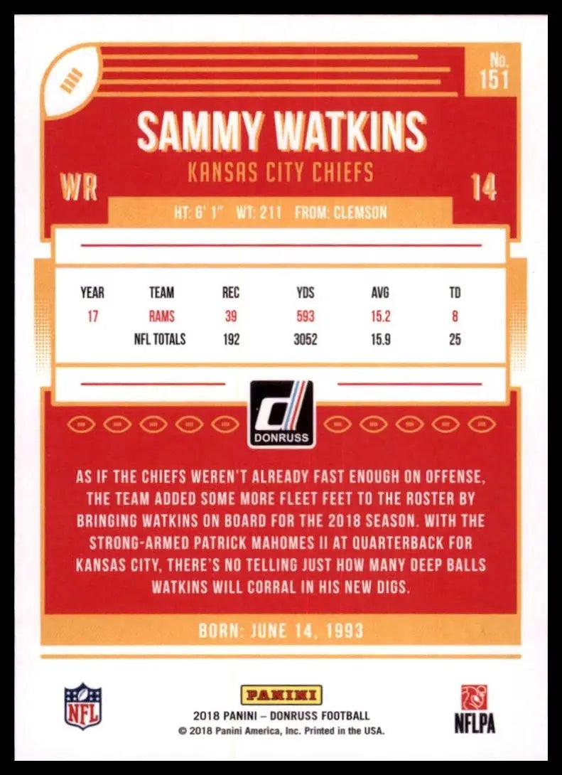 2018 Panini Donruss - Sammy Watkins #151