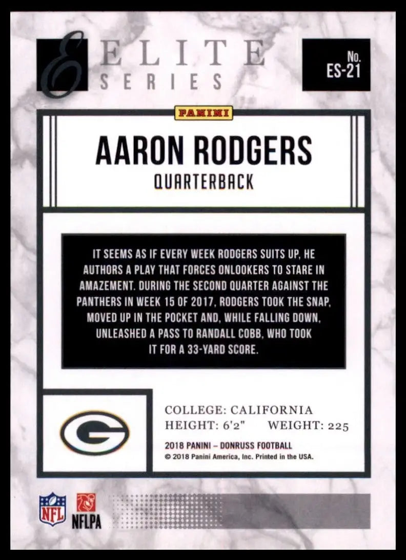 2018 Panini Donruss - The Elite Series Aaron Rodgers #ES-21