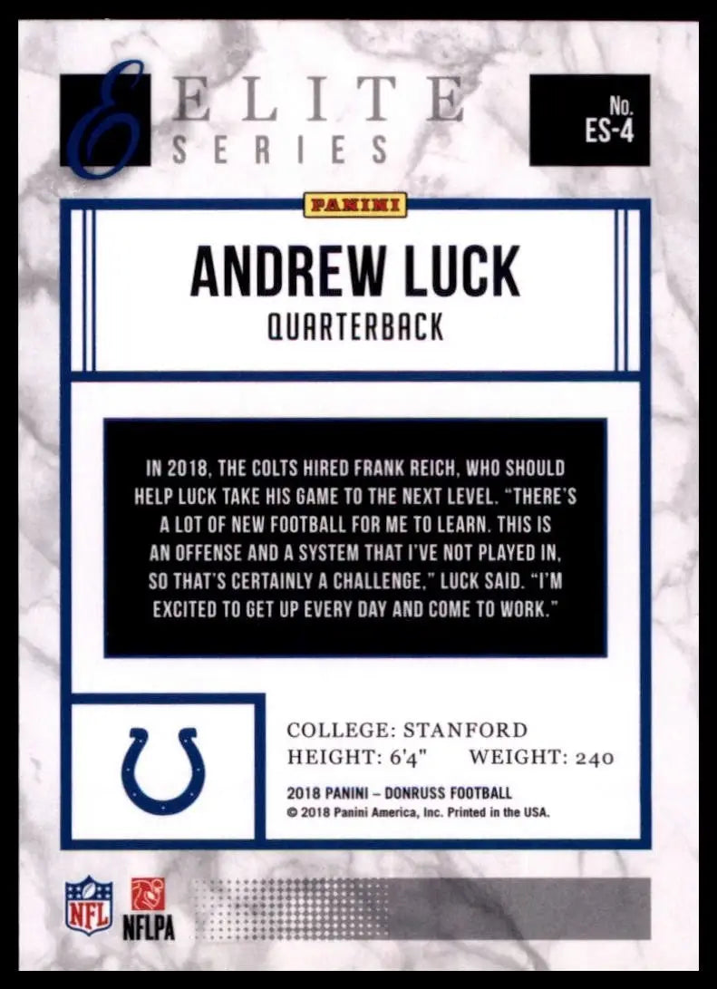 2018 Panini Donruss - The Elite Series Andrew Luck #ES-4