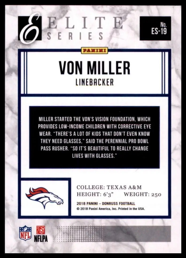 2018 Panini Donruss - The Elite Series Von Miller #ES-19