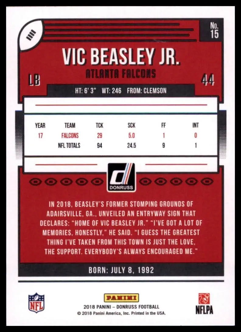2018 Panini Donruss - Vic Beasley #15