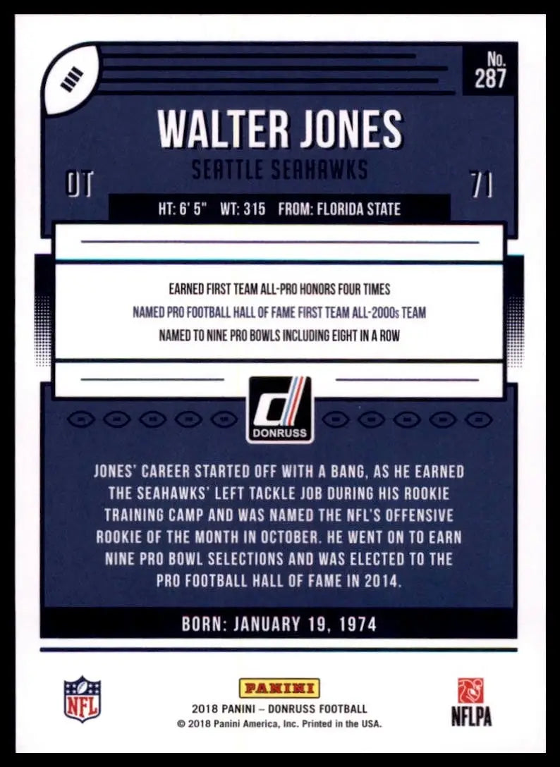 2018 Panini Donruss - Walter Jones #287