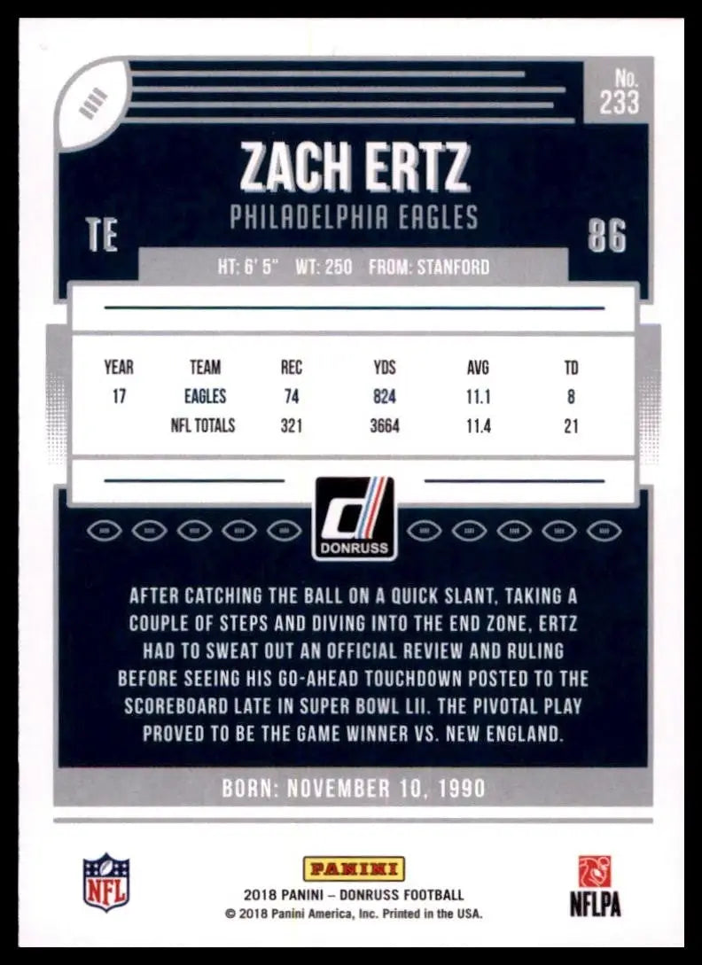 2018 Panini Donruss - Zach Ertz #233