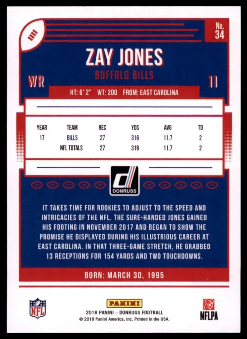 2018 Panini Donruss - Zay Jones #34