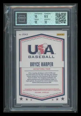 2018 Panini Father’s Day USA Baseball Bryce Harper #USA3 360/399 Arena Club 10 - Baseball Card Single