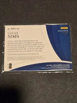 2018 Panini Immaculate Collection Lucas Sims Rookie Debut Signatures #/99 - Baseball Card Single
