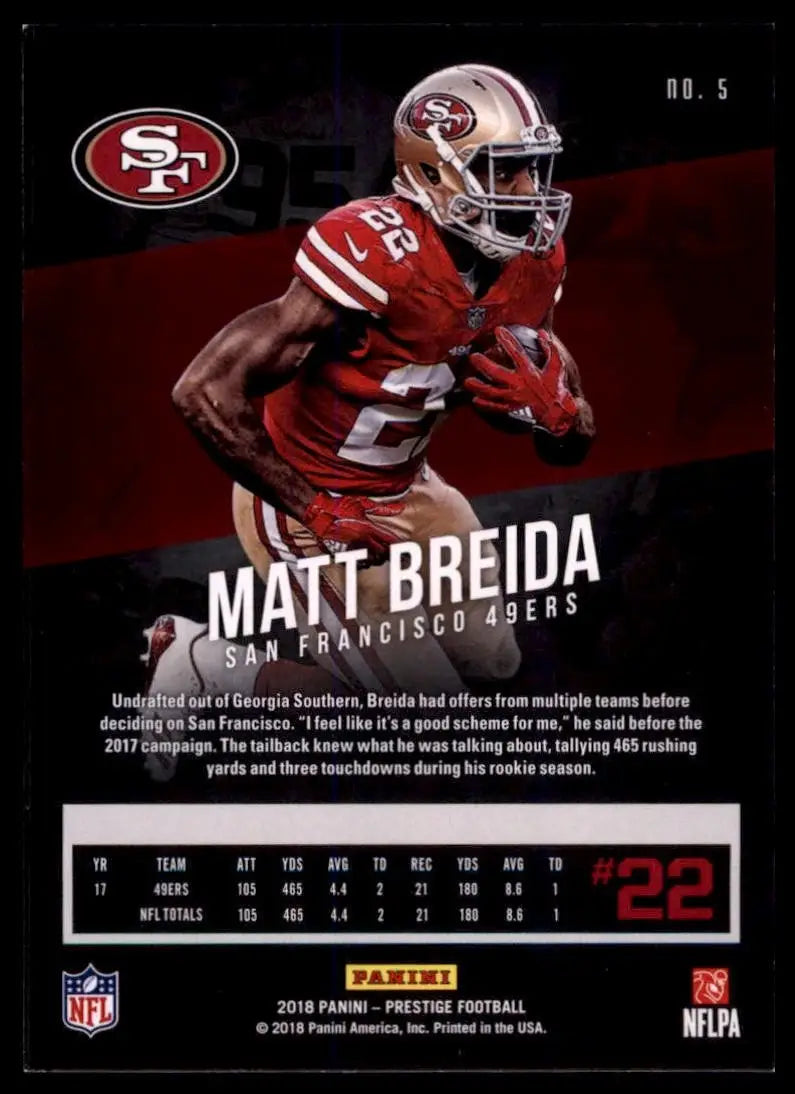 2018 Panini Prestige - Matt Breida #5
