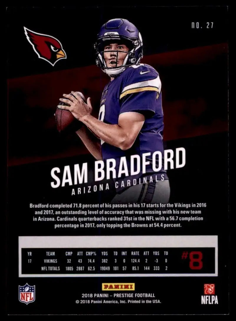 2018 Panini Prestige - Sam Bradford #27