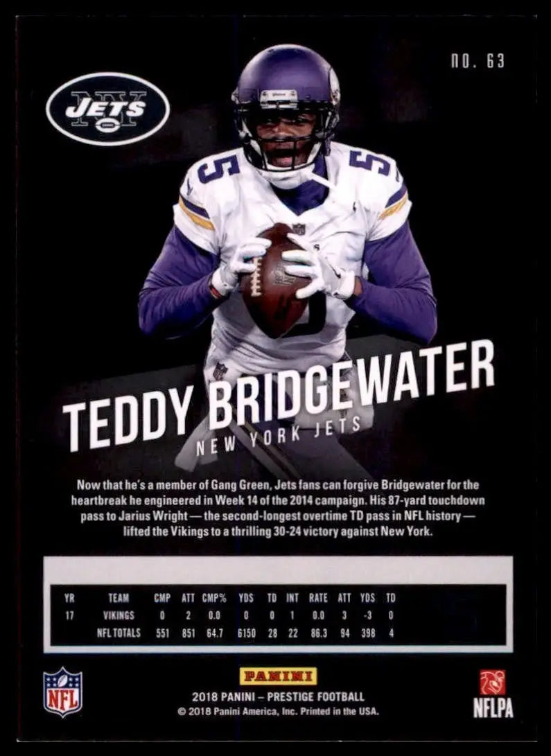 2018 Panini Prestige - Teddy Bridgewater #63