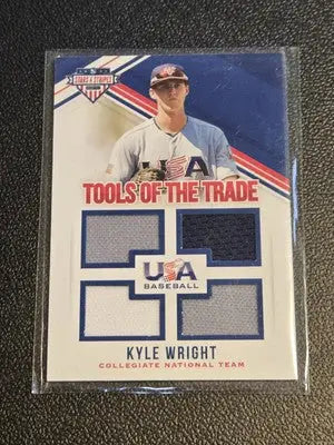2018 Panini USA Baseball Stars & Stripes Kyle Wright Tools of the Trade #/205 - Baseball Card Single