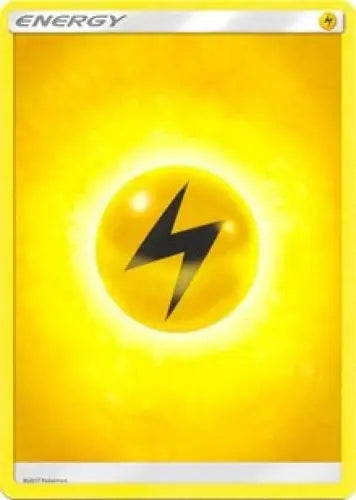 Yellow Lightning Energy card from 2018 Pokemon Sun & Moon Celestial Storm original gloss