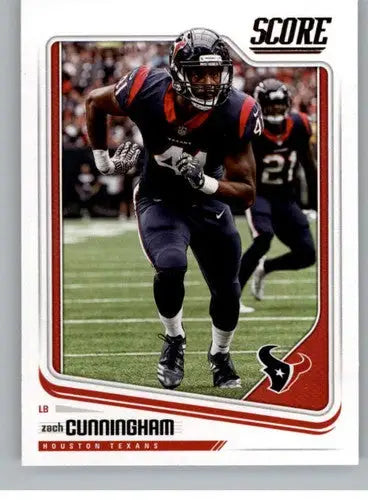 Football trading card of Zach Cunningham with original gloss, 2018 Score NM-MT Texans