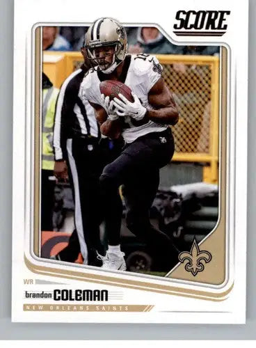 Brandon Coleman football card with original gloss, 2018 Score #226 NM-MT Saints