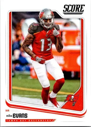 2018 Score Mike Evans football card featuring original gloss and Simply Sandoval branding