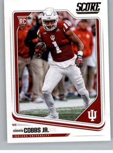 Original gloss Simmie Cobbs Jr. football card from 2018 Score Rookie collection featuring Simply Sandoval