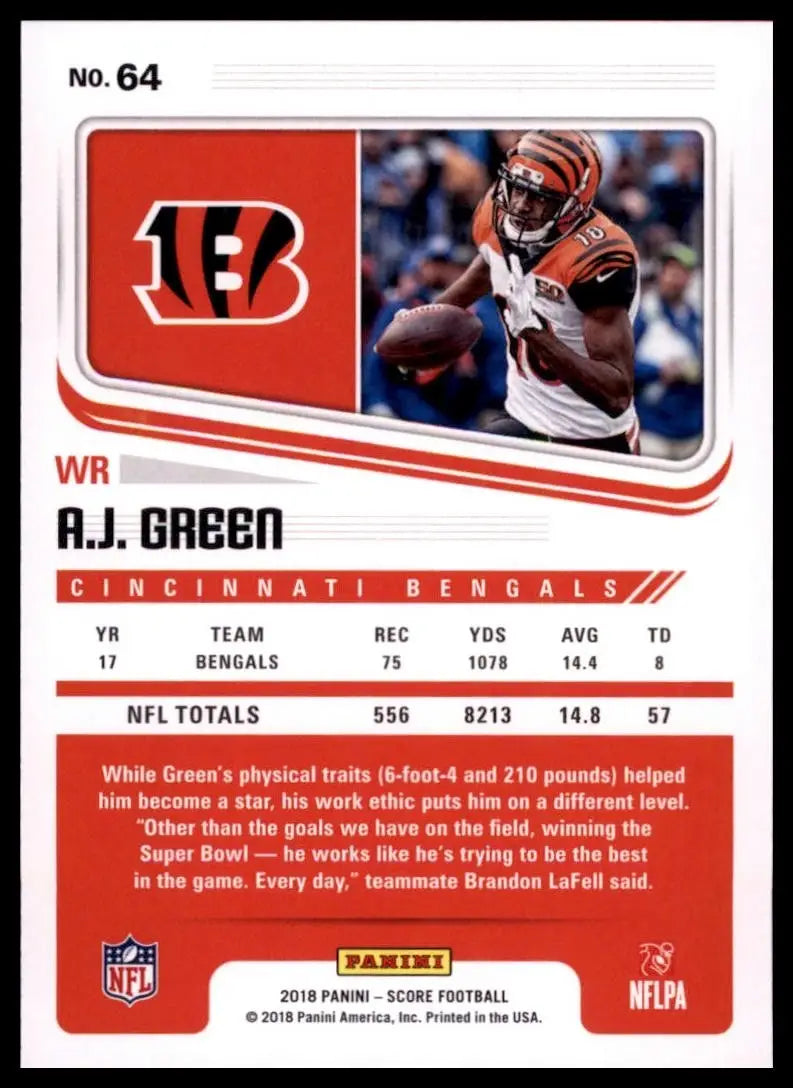 2018 Score - A.J. Green #64 - Football Card Single
