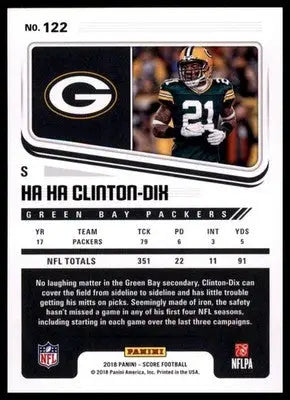 2018 Score Base Ha Ha Clinton-Dix Green Bay Packers 122 - Football Card Single
