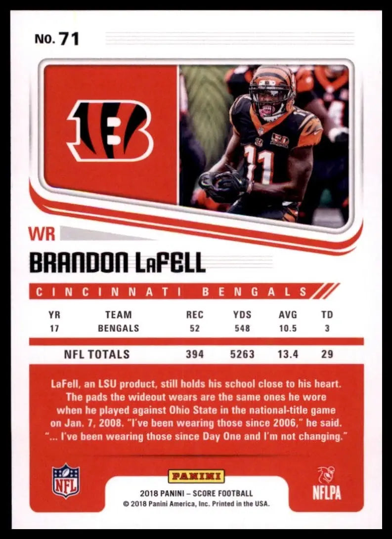 2018 Score - Brandon LaFell #71 - Football Card Single