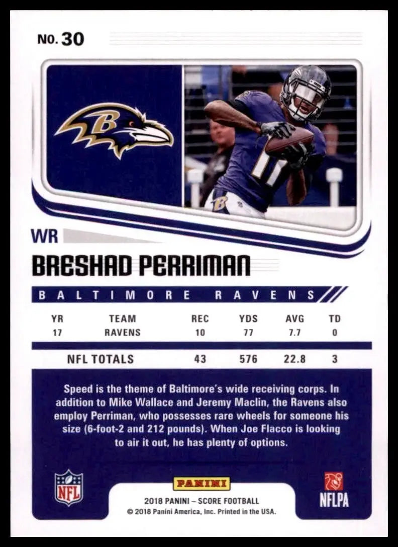 2018 Score - Breshad Perriman #30 - Football Card Single