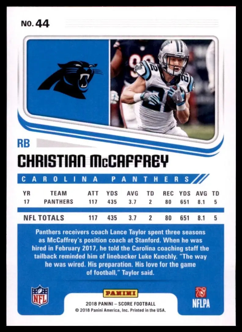 2018 Score - Christian McCaffrey #44 - Football Card Single