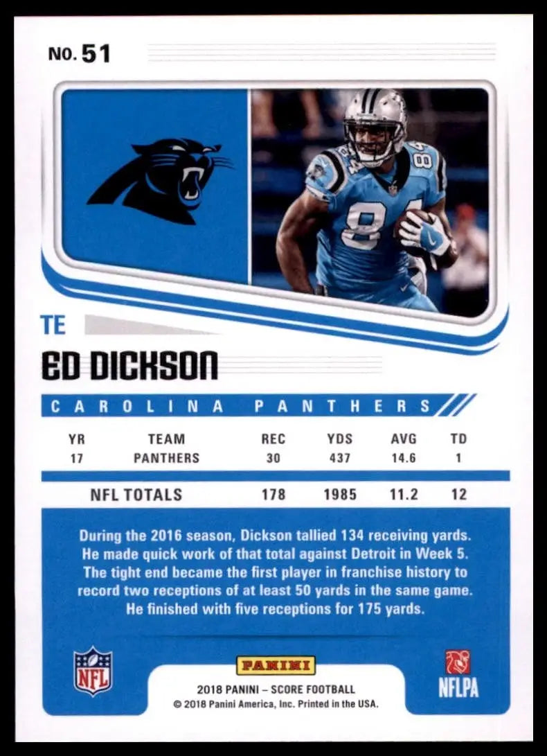 2018 Score - Ed Dickson #51 - Football Card Single