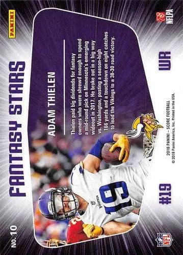 2018 Score Fantasy Stars #10 Adam Thielen NM-MT Vikings ID:24518 - Football Card Single