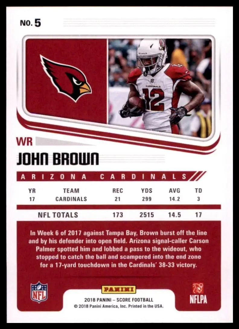 2018 Score - John Brown #5 - Football Card Single