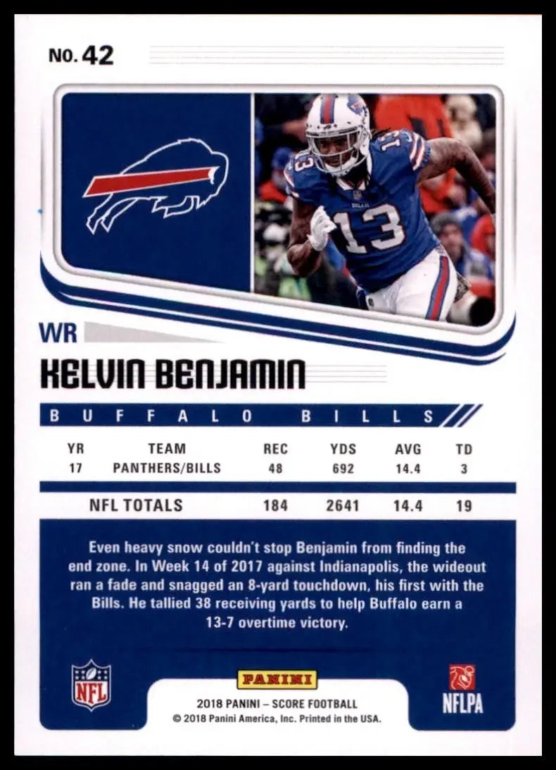 2018 Score - Kelvin Benjamin #42 - Football Card Single