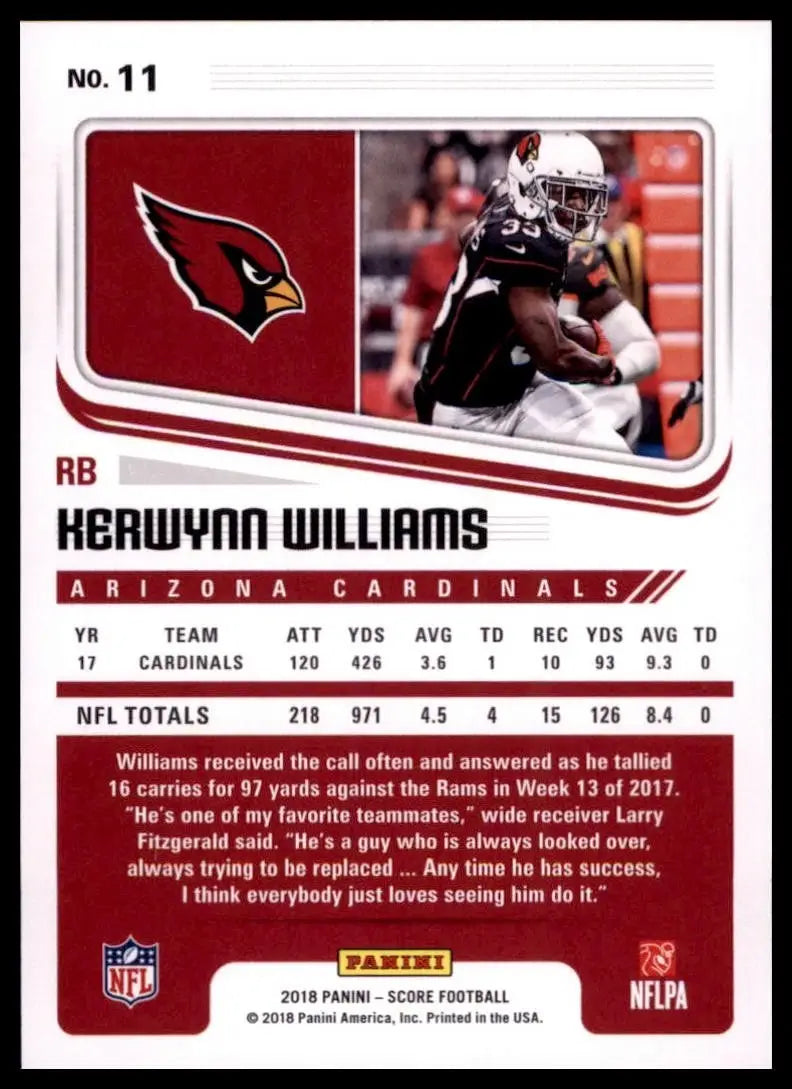 2018 Score - Kerwynn Williams #11 - Football Card Single