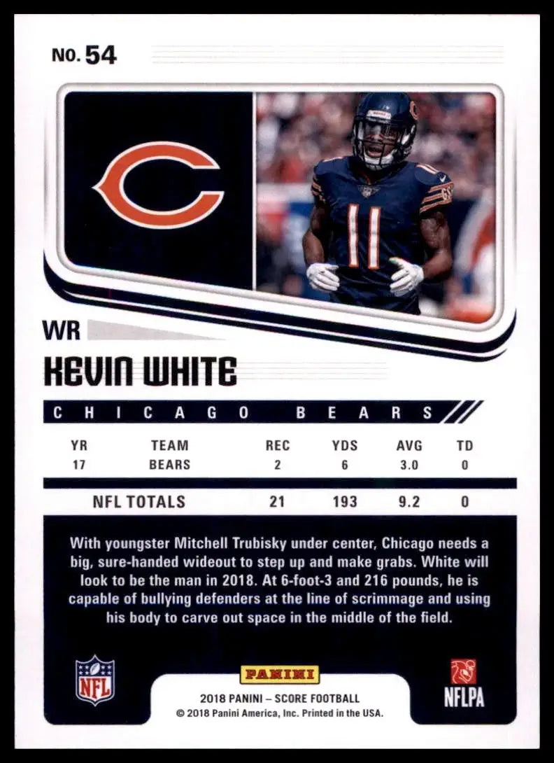 2018 Score - Kevin White #54 - Football Card Single