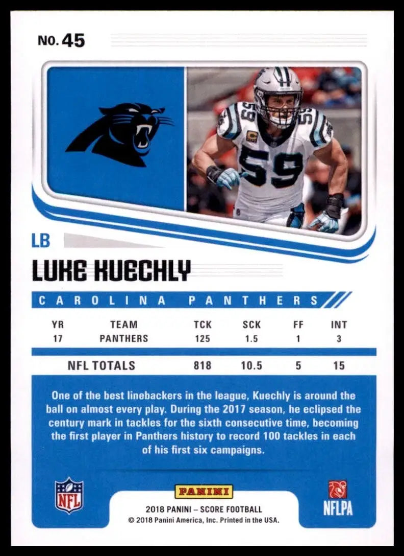 2018 Score - Luke Kuechly #45 - Football Card Single