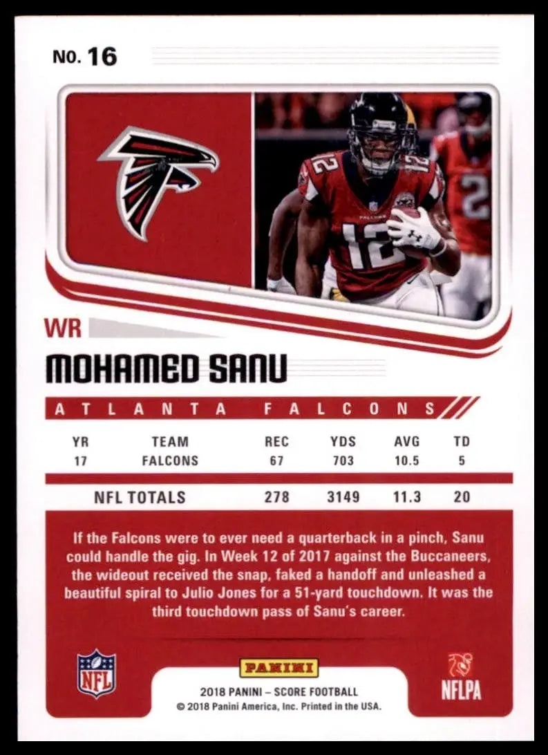 2018 Score - Mohamed Sanu #16 - Football Card Single
