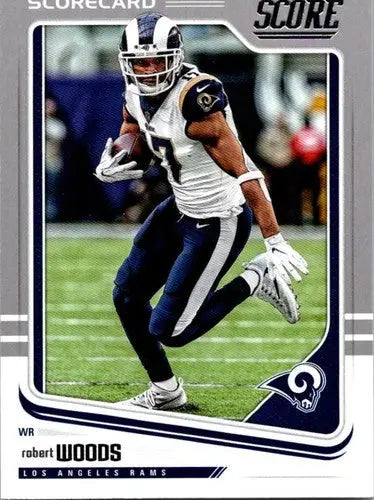 Football trading card of Robert Woods with original gloss from 2018 Score Scorecard series