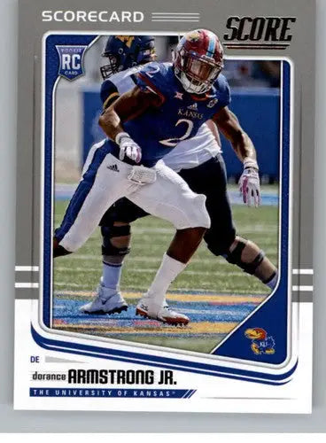 Original gloss football trading card of Dorance Armstrong Jr. from Score Scorecard series