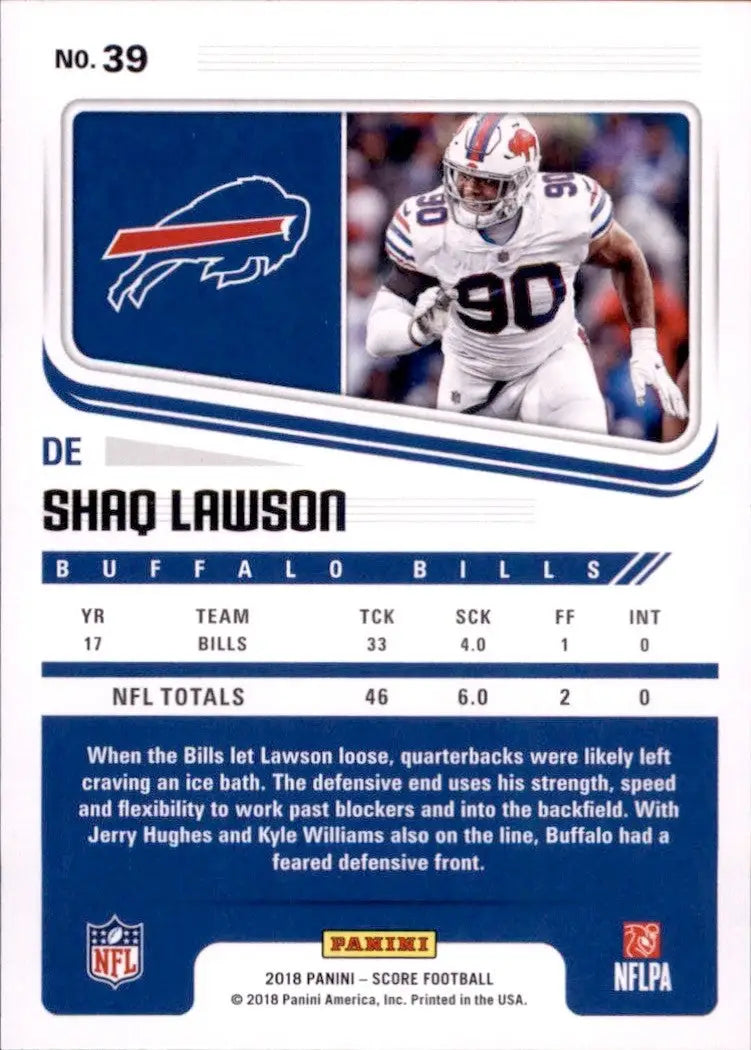 2018 Score - Shaq Lawson #39 - Football Card Single