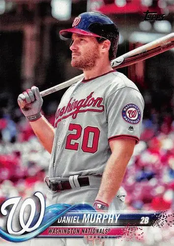 2018 Topps Daniel Murphy baseball card featuring original gloss and vibrant Nationals design