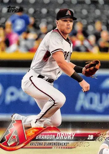 Original gloss baseball card of Brandon Drury NM-MT from 2018 Topps Diamondbacks