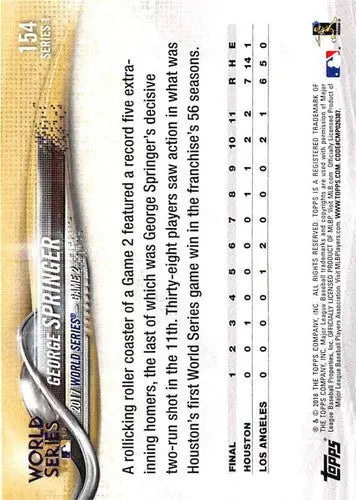 2018 Topps #154 George Springer NM-MT Astros ID:8044 - Baseball Card Single