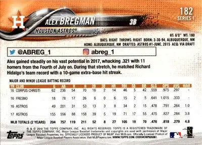 2018 Topps #182 Alex Bregman - Baseball Card Single