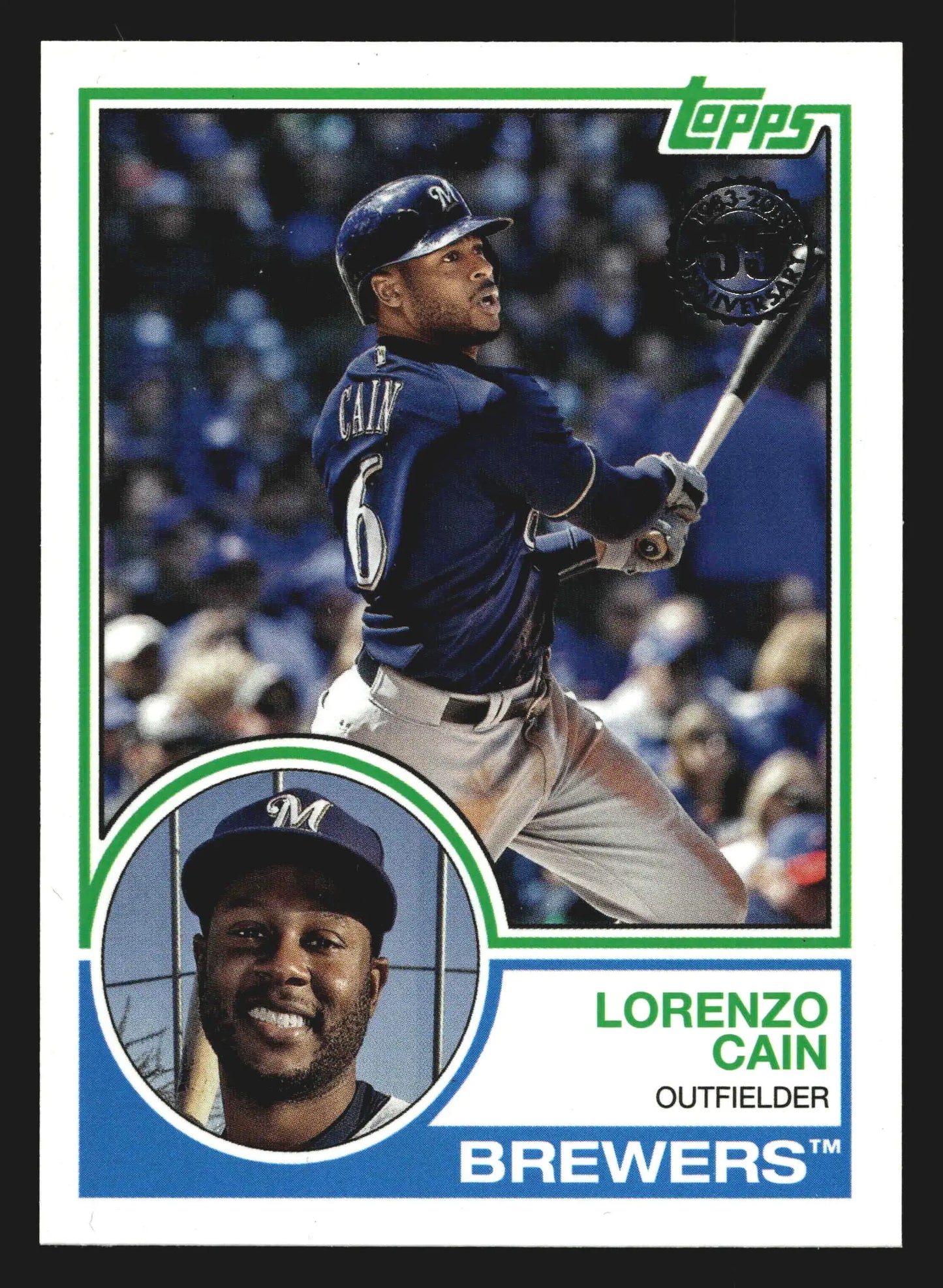 2018 Topps 1983 Topps #83-25 Lorenzo Cain Milwaukee Brewers - Baseball Card Single