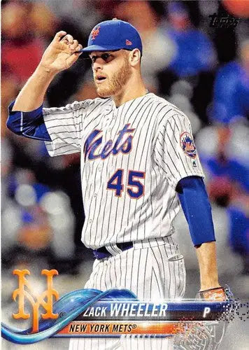 Zack Wheeler baseball card with original gloss from 2018 Topps #228 NM-MT Mets