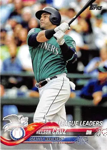 Original gloss Nelson Cruz NM-MT baseball card from 2018 Topps #253 Mariners
