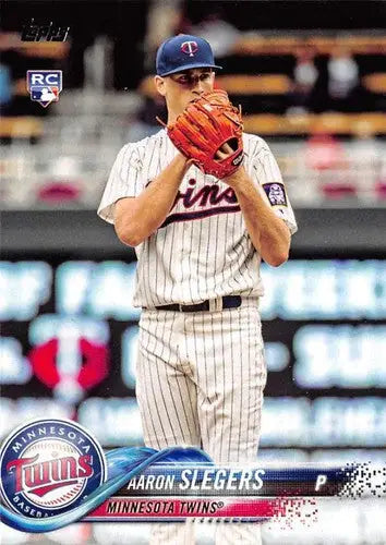 2018 Topps Aaron Slegers rookie card with original gloss featuring Twins star player
